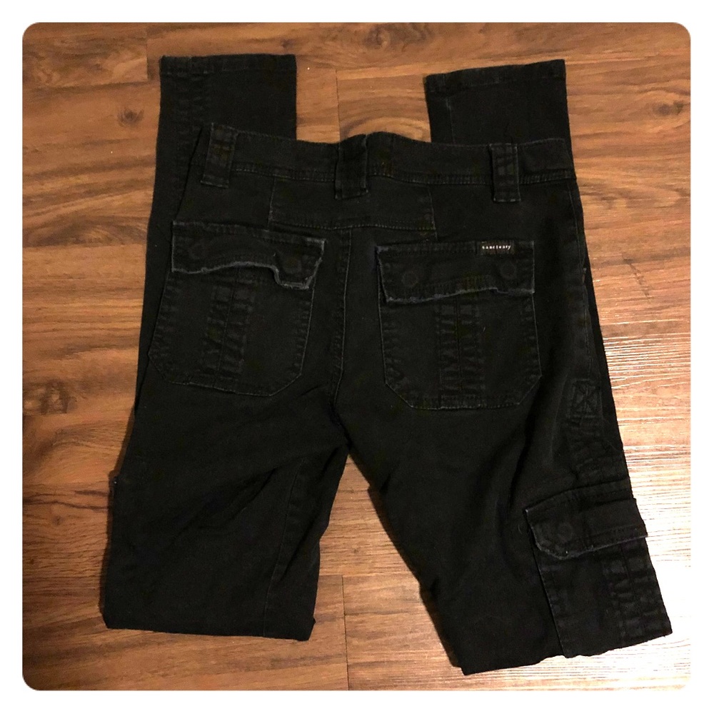 Black skinny cargo pants, sanctuary, size 24
